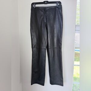 Brandon Thomas Black Flare Leather Pants